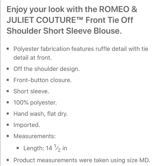 Romeo & Juliet Front-Tie Blouse (S) - Picture 5 of 8